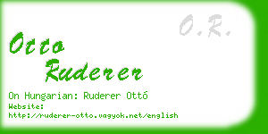 otto ruderer business card